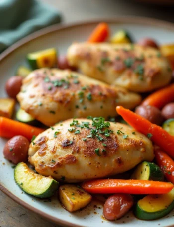 Baked Chicken Breasts and Vegetables