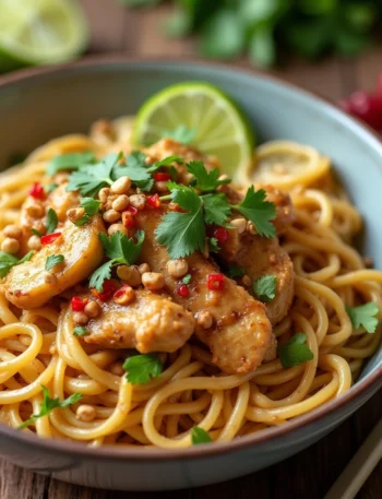 peanut lime chicken noodles