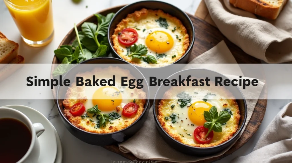 Baked eggs breakfast