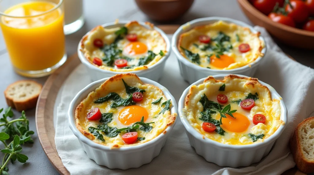 Baked eggs breakfast