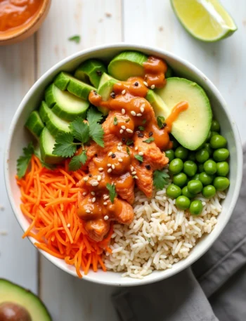 Spicy Canned Salmon Salad Rice Bowl