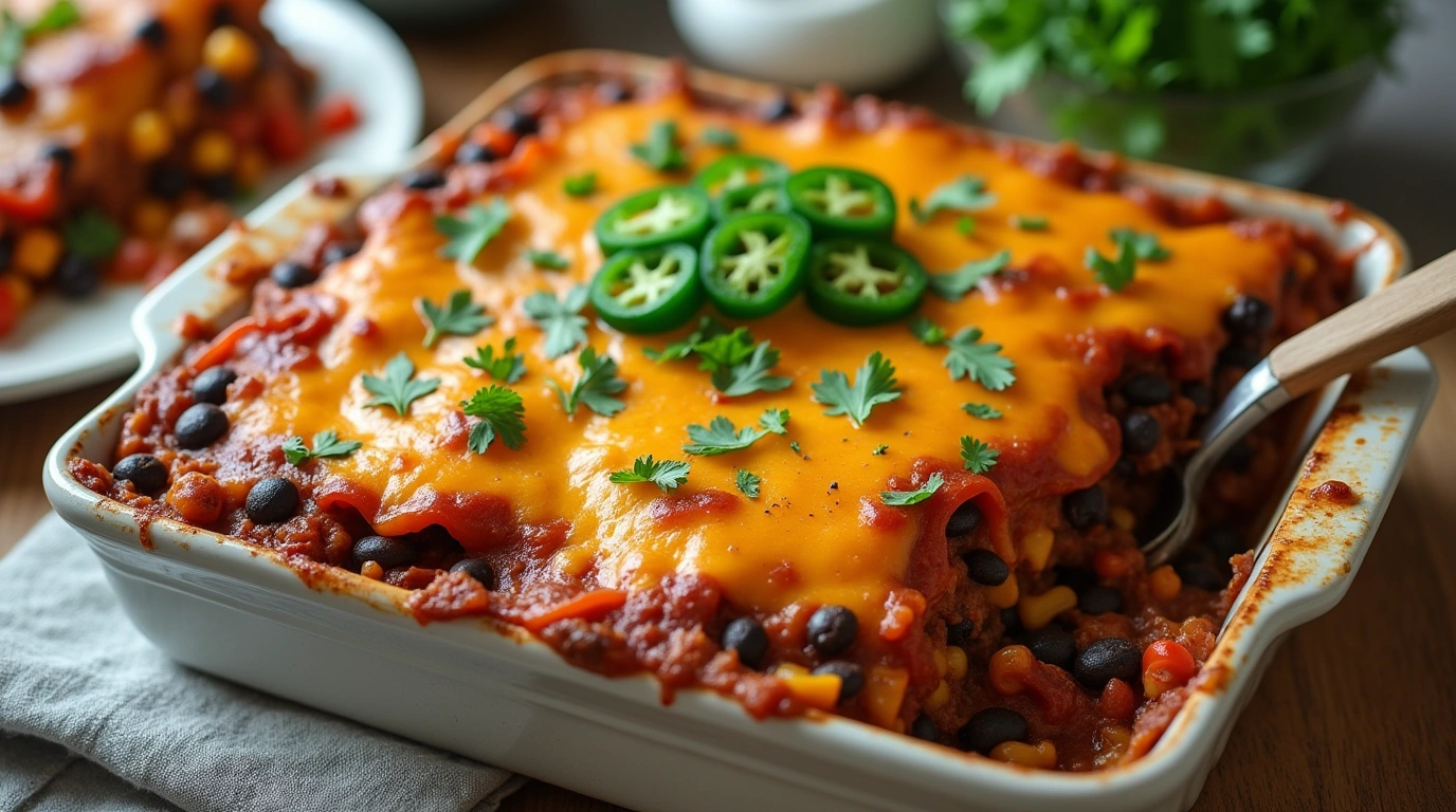 Bean and Vegetable Enchilada Casserole