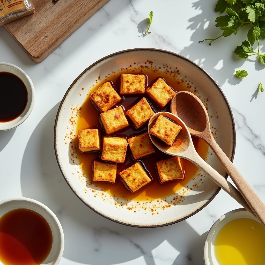 Step 3: Cut and Marinate the Tofu