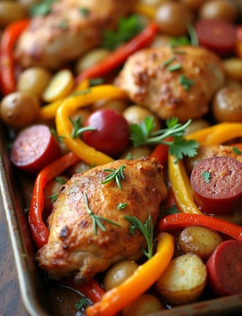 Chicken, Sausage, Peppers, and Potatoes