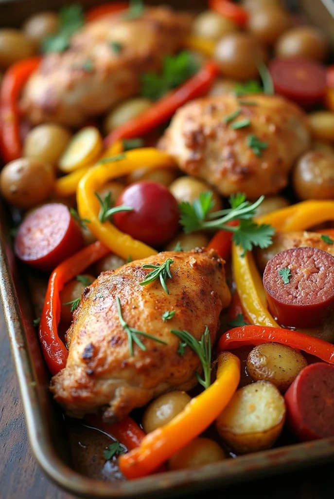 Chicken, Sausage, Peppers, and Potatoes