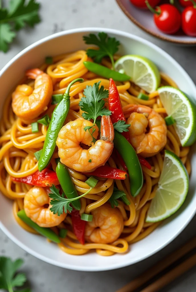 Singaporean Noodle Curry Shrimp