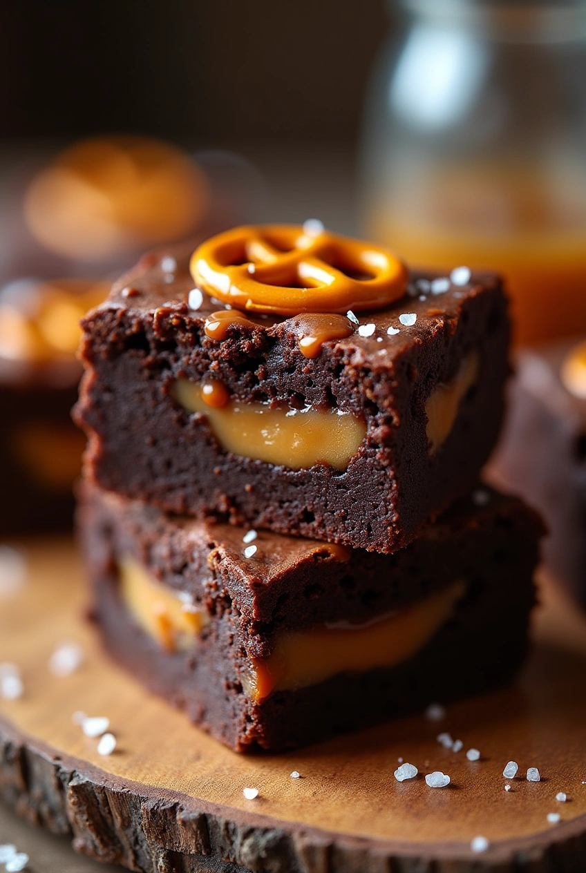 Caramel Pretzel Brownies