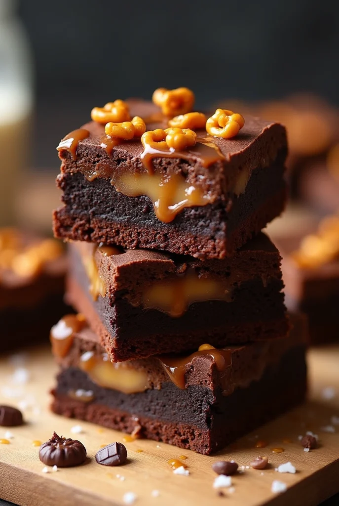 Caramel Pretzel Brownies